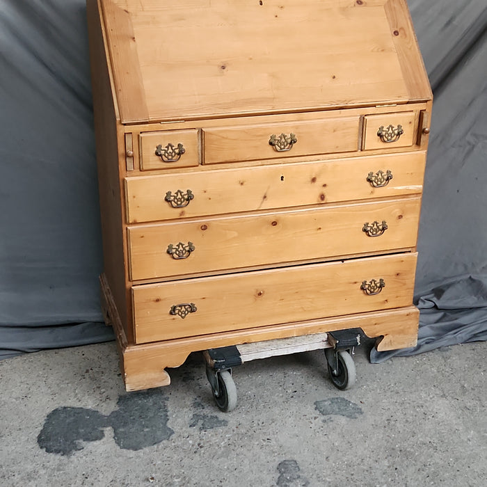 BRACKET FOOTED PINE SECRETAIRE