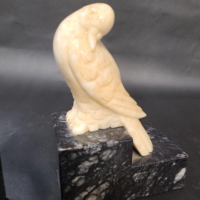 PAIR OF ALABASTER DOVES MARBLE BASED BOOKENDS