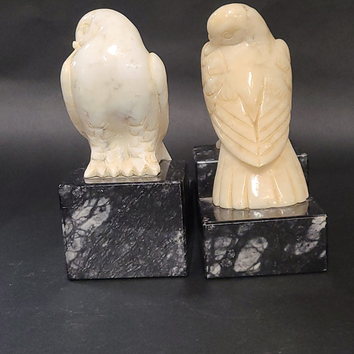 PAIR OF ALABASTER DOVES MARBLE BASED BOOKENDS