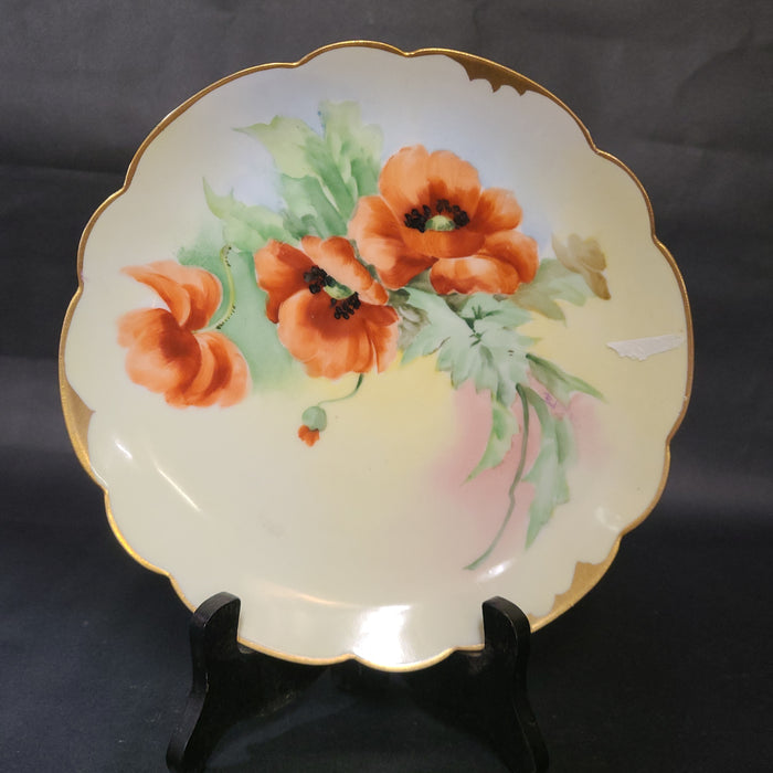 PICKARD HAND PAINTED POPPIES PLATE