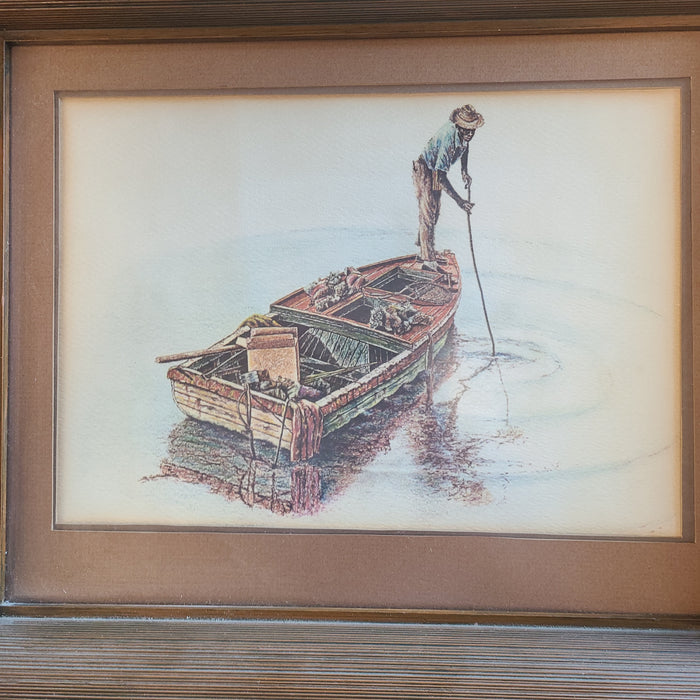 FISHING PRINT WITH BLACK MAN