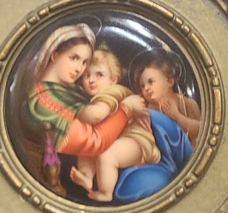 E. KOCH ROUND PORCELAIN MADONNA AND CHILD