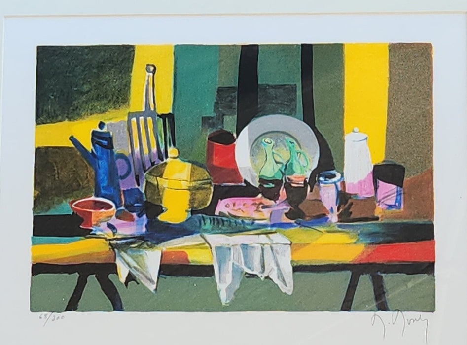IMPRESSIONIST STILL LIFE ON TABLE SIGNED AND NUMBERED PRINT