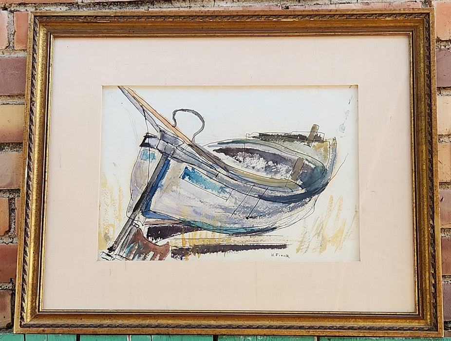 FRAMED WATERCOLOR PAINTING OF A SAIL BOAT