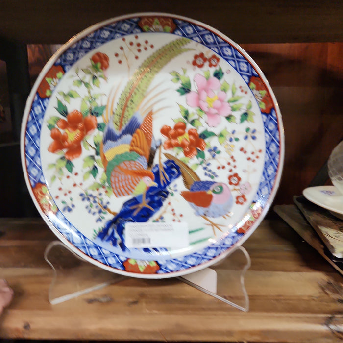 HAND PAINTED JAPANESE DINNER PLATE WITH BIRDS