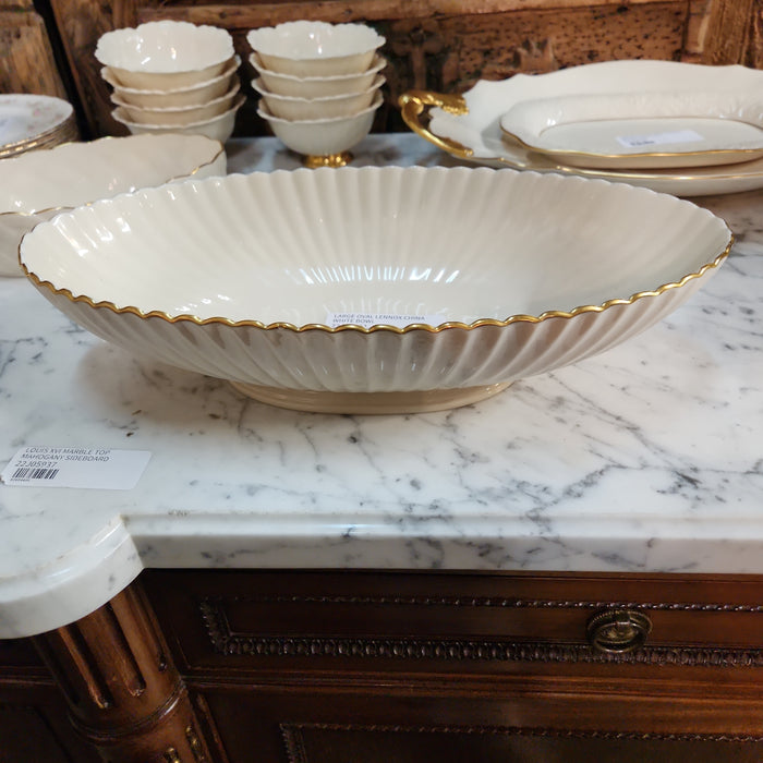 LARGE OVAL LENNOX CHINA WHITE BOWL