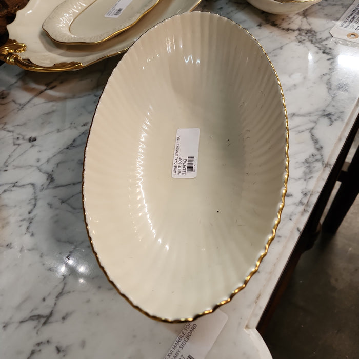 LARGE OVAL LENNOX CHINA WHITE BOWL