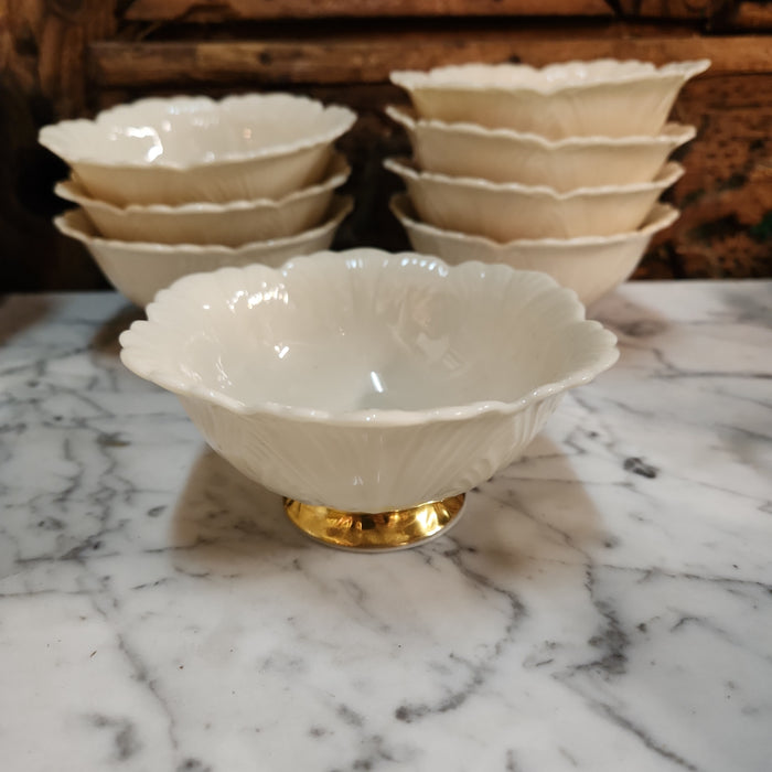 SET OF 8 LENNOX CHINA RUFFLED BERRY BOWLS