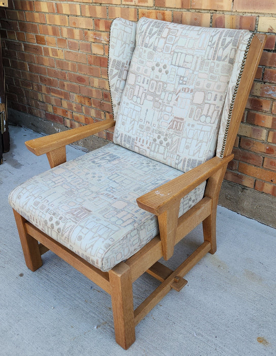 UPHOLSTERED ARTS AND CRAFTS ARM CHAIR