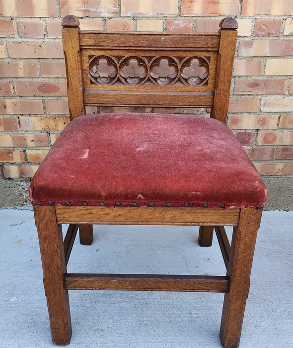 GOTHIC OAK ARMLESS CHAIR EACH