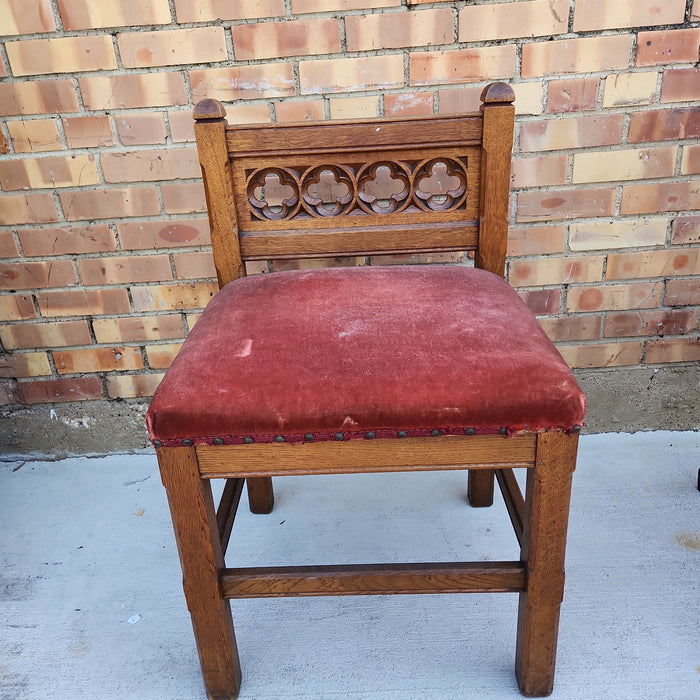 GOTHIC OAK ARMLESS CHAIR EACH