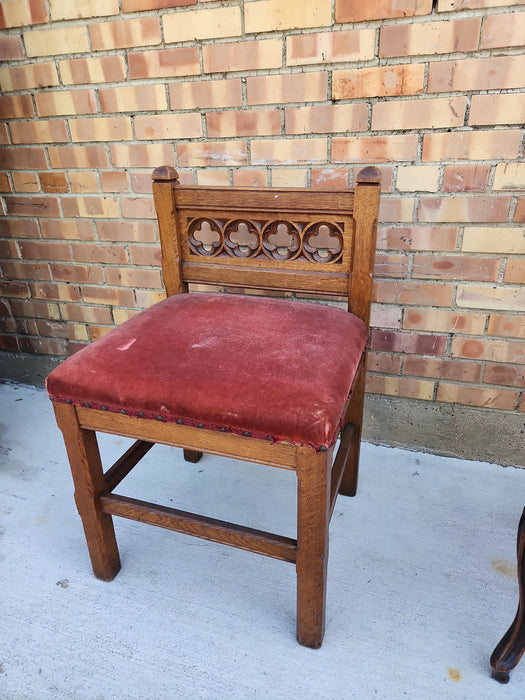 GOTHIC OAK ARMLESS CHAIR EACH