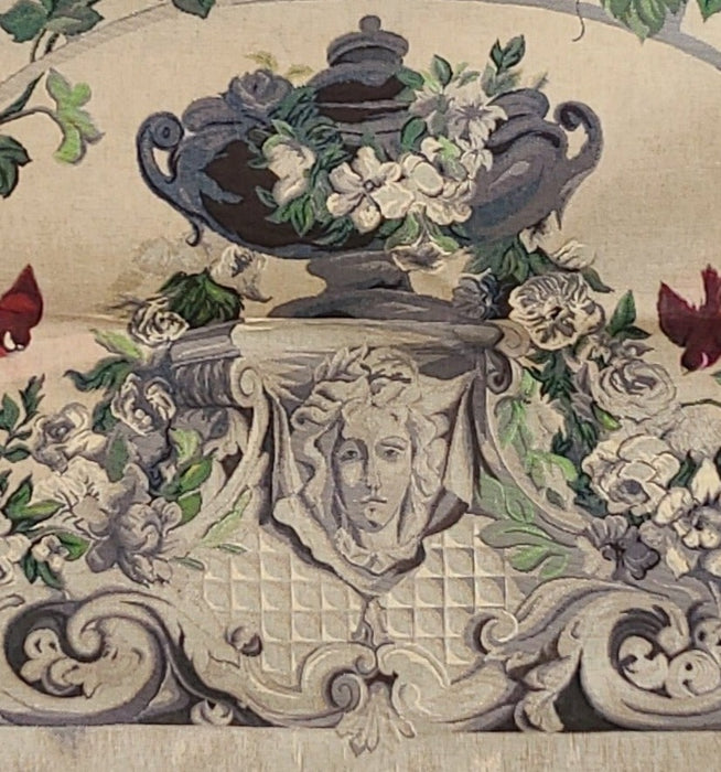 HORIZONTAL TAPESTRY OF VERSAILLES ARCHES WITH BIRDS AND FACE OF LADY