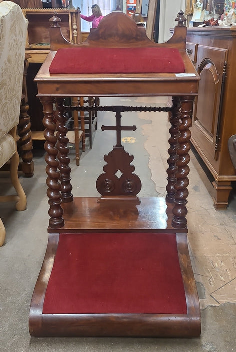 BARLEY TWIST LARGE MAHOGANY LOUIS PHILIPPE PRIE DIEU KNEELER