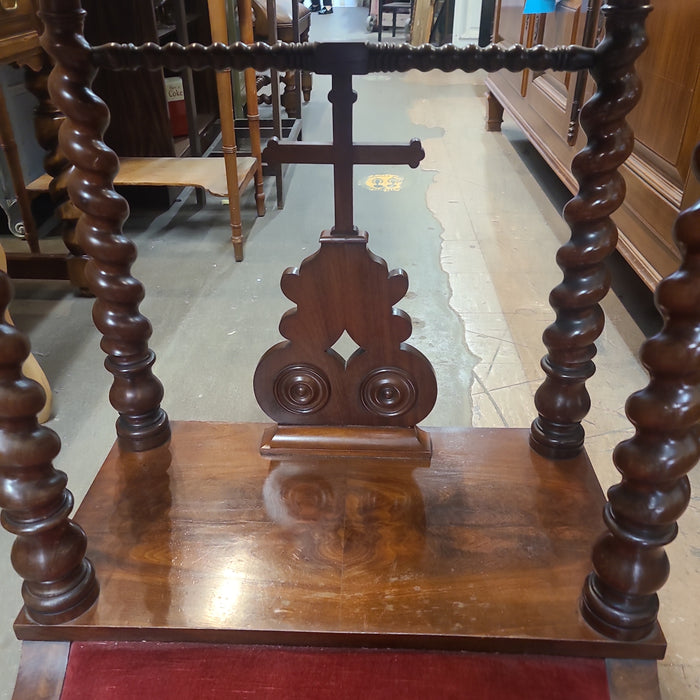 BARLEY TWIST LARGE MAHOGANY LOUIS PHILIPPE PRIE DIEU KNEELER