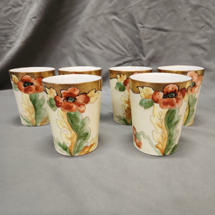 FRENCH HANDPAINTED ART NOUVEAU PORCELAIN LEMONADE SET