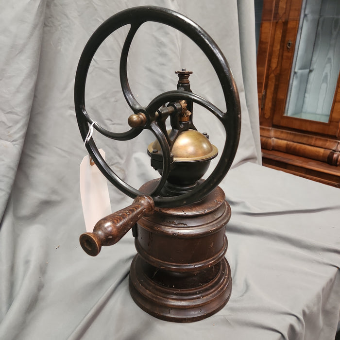 LARGE WHEEL HANDLED COFFEE GRINDER