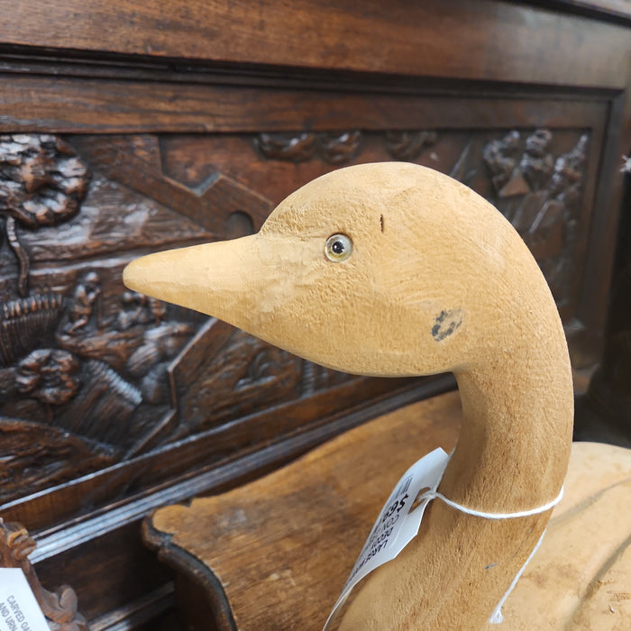 LARGE WOOD CARVED GOOSE DECOY