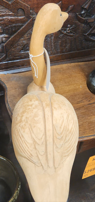 LARGE WOOD CARVED GOOSE DECOY