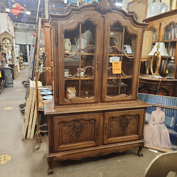 LOUIS XV OAK CHINA CABINET