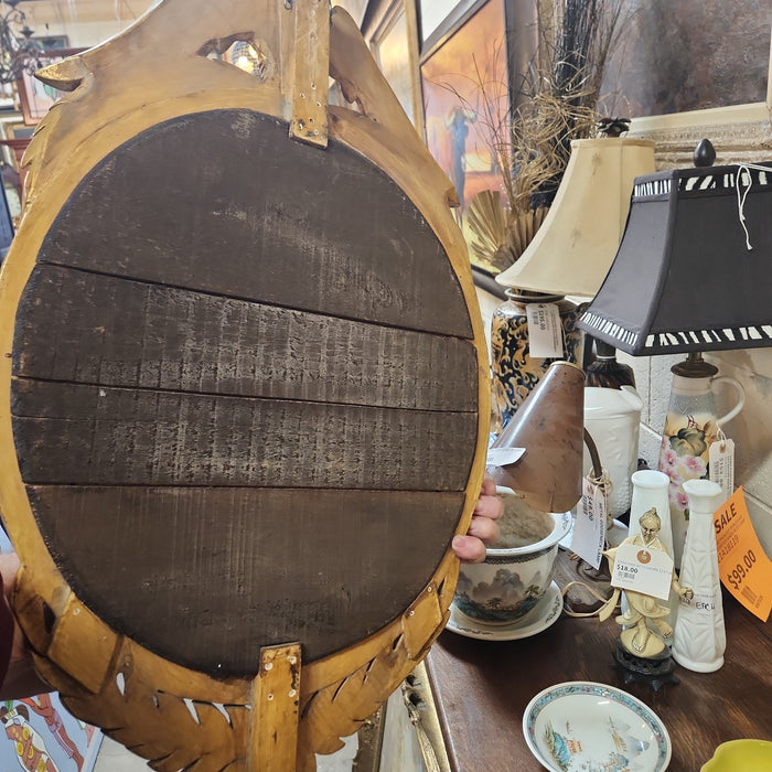 GILTWOOD OVAL CARVED EAGLE MIRROR WITH BLACK FILET