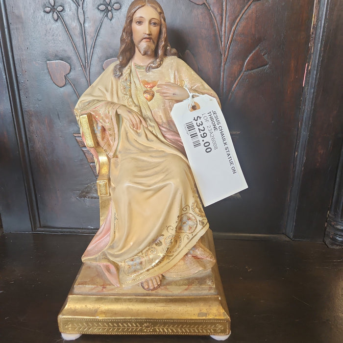 JESUS CHAULK STATUE ON THRONE