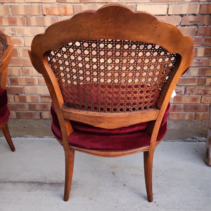 PAIR CANED BACK CHAIRS