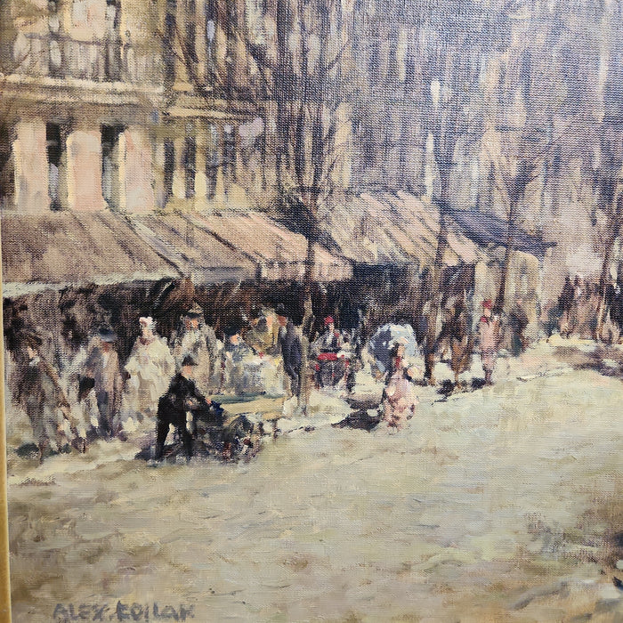 LARGE IMPRESSIONIST STREET SCENE OIL PAINTING SIGNED ALEX FODLAK