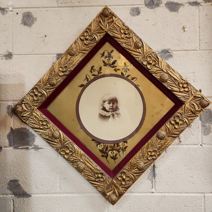 ASTHETIC MOVEMENT AMERICAN GILT GESSO FRAME WITH ORIGINAL PHOTO