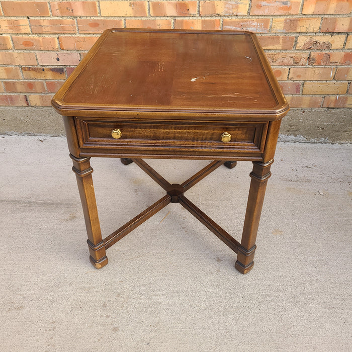 MAHOGANY SIDE TABLE WITH DRAWER