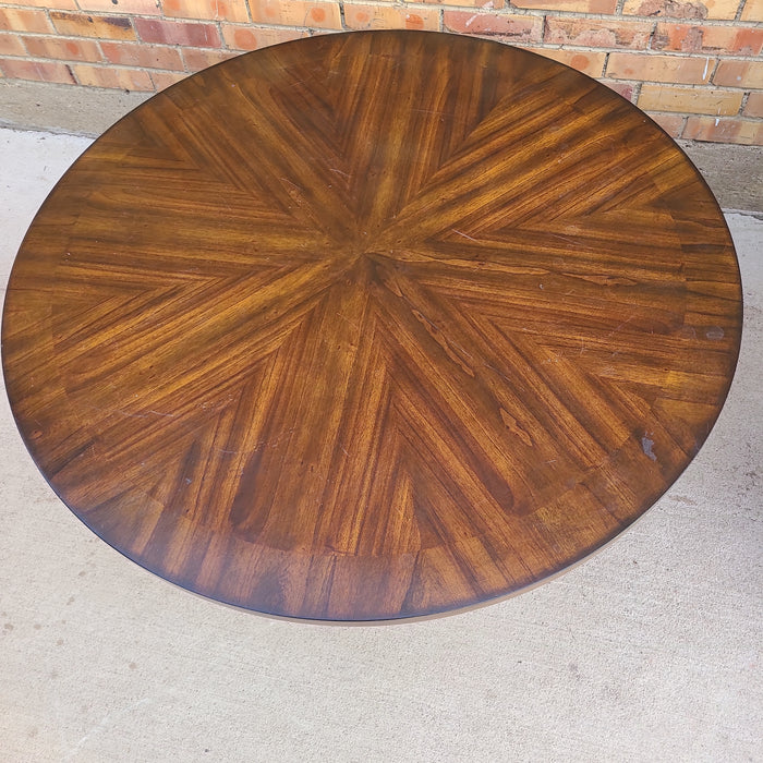 ROUND MODERN COFFEE TABLE WITH BOOKMATCHED TOP