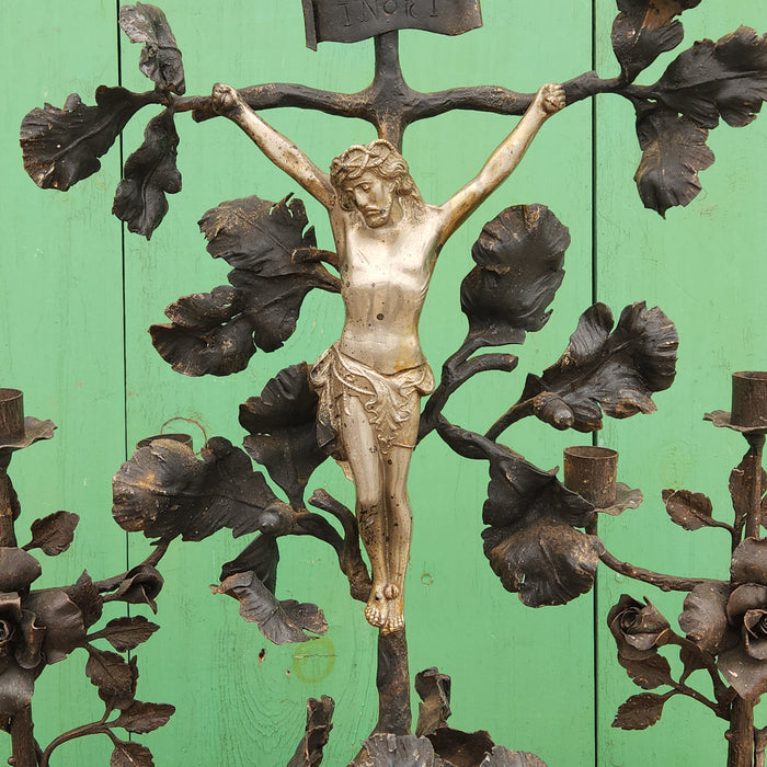 HAND WROUGHT IRON FOLIATE DESIGN CRUCIFIX ONLY!