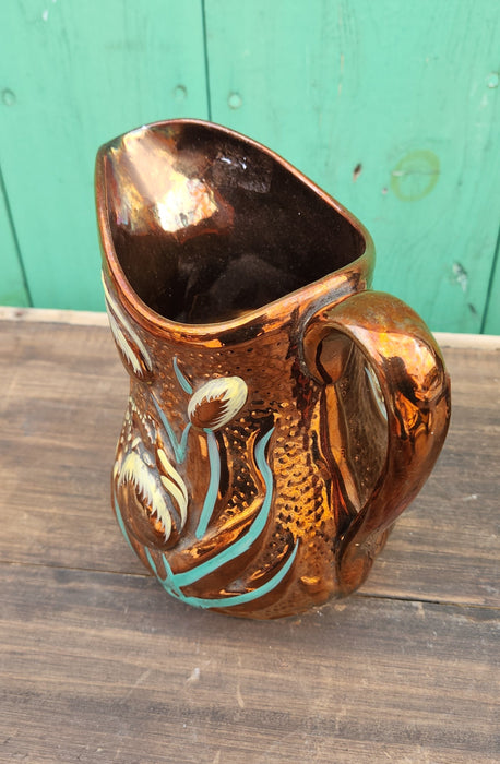 COPPER LUSTER PITCHER WITH TULIPS