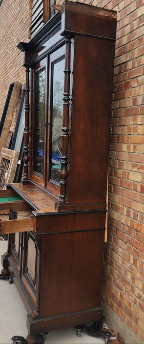 NAPOLEAN III EBONIZED 2 PIECE CABINET
