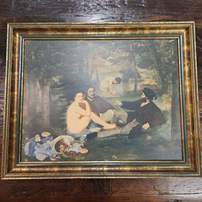 SMALL EDUARD MANET PRINT IN MOTTLED GOLD FRAME