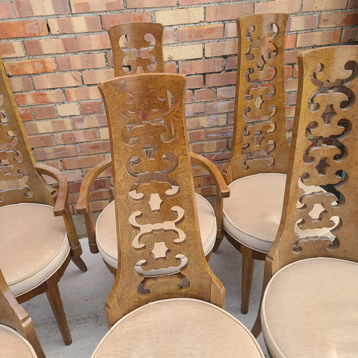 SET OF 6 MID CENTURY MODERN DINING CHAIRS WTIH TWO ARM CHAIRS