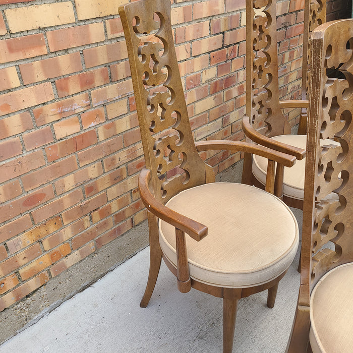 SET OF 6 MID CENTURY MODERN DINING CHAIRS WTIH TWO ARM CHAIRS