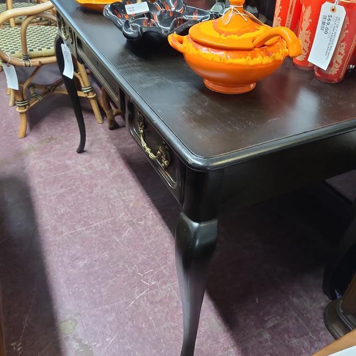 BLACK LACQUER CABRIOLE LEG DESK