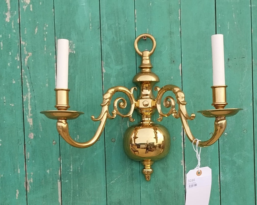 LARGE BRASS WALL SCONCE