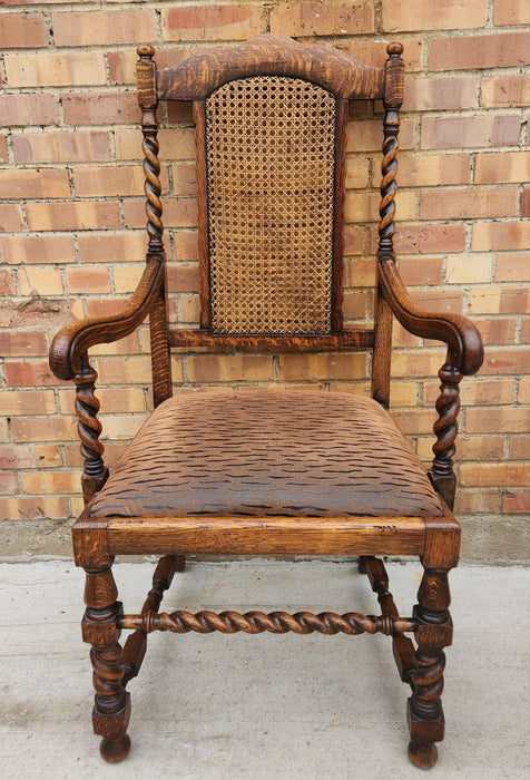 BARLEY TWIST ARM CHAIR WITH CANED BACK