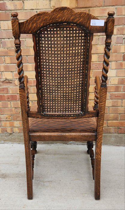 BARLEY TWIST ARM CHAIR WITH CANED BACK