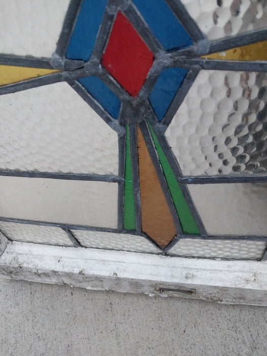 MULTI COLORED CROSS STAINED GLASS WINDOWS