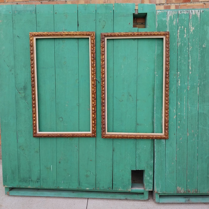 PAIR OF FRAMES BRONZE GOLD FINISH WITH THIN LINEN FILIT