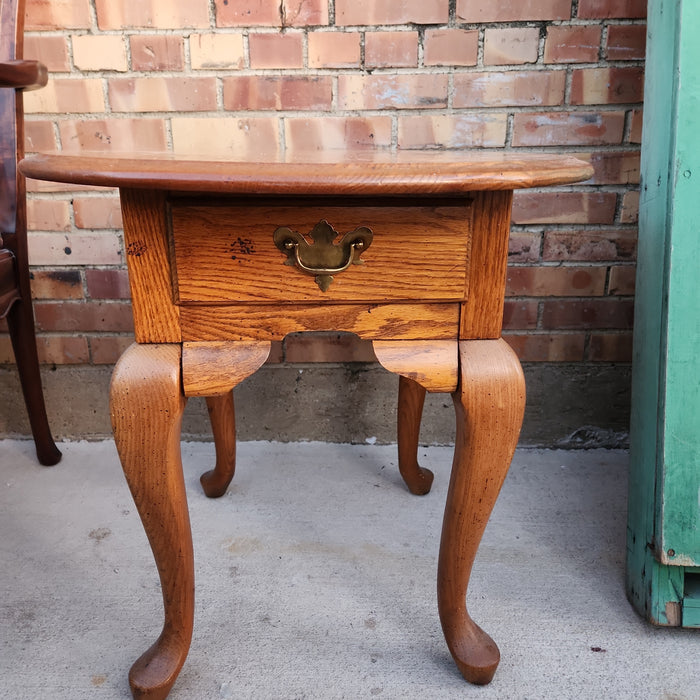 QUEEN ANNE STYLE SIDE TABLE WITH DRAWER