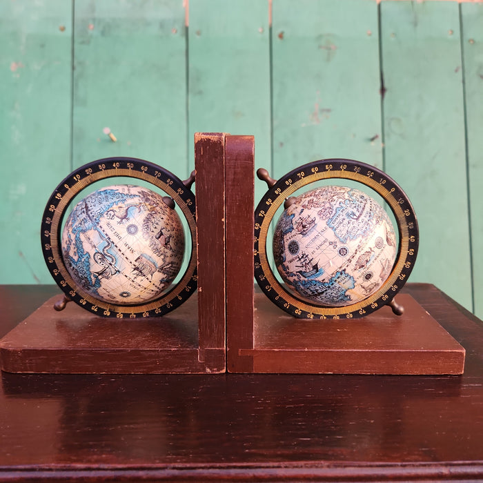 PAIR OF GLOBE BOOK ENDS