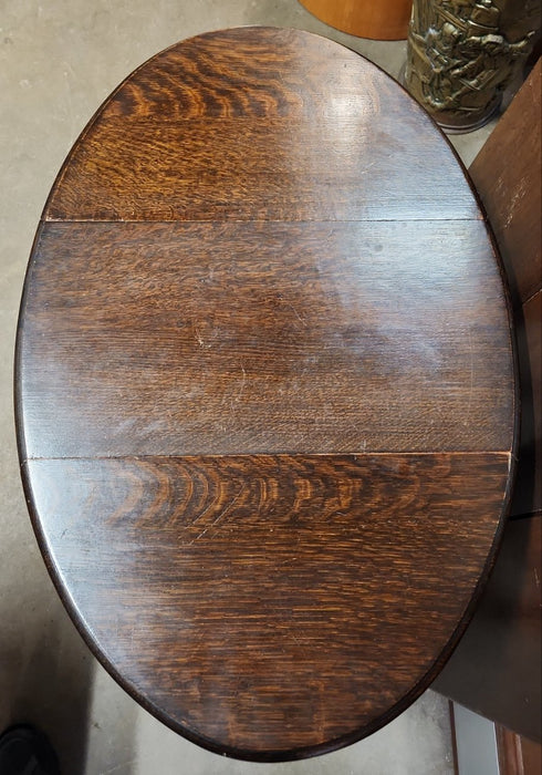 SMALL DARK OAK BARLEY TWIST DROPLEAF TABLE