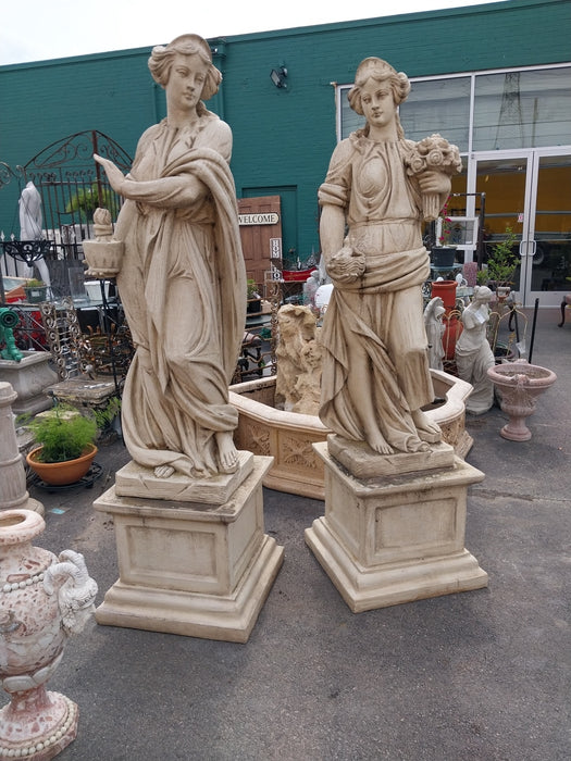 PAIR OF COMPOSITION ROMAN WOMEN STATUES