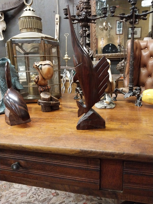 CARVED WOOD SAILFISH STATUE