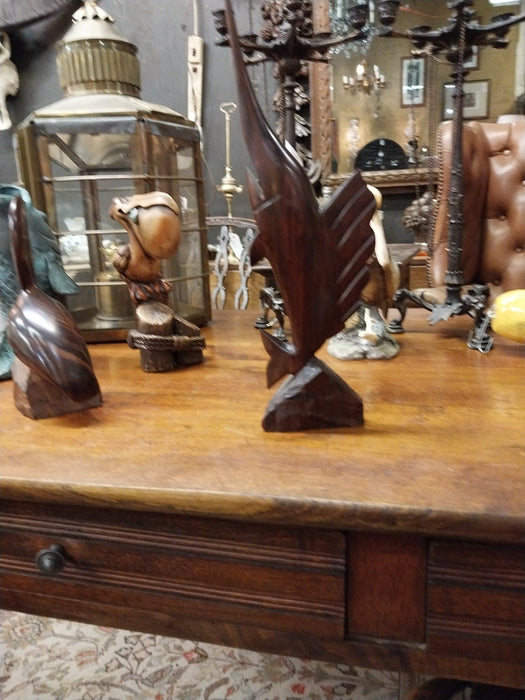 CARVED WOOD SAILFISH STATUE