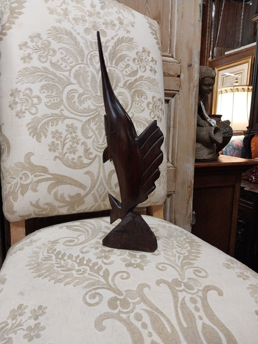 CARVED WOOD SAILFISH STATUE